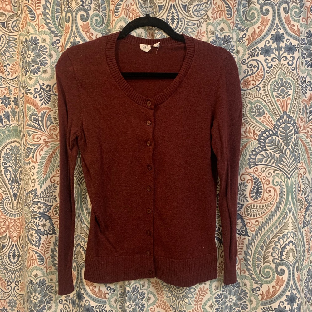 Maroon cardigan